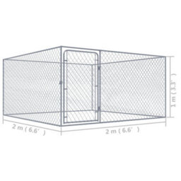 Berkfield Durable Outdoor Dog Kennel Galvanised Steel 2X2X1 M - thumbnail 5