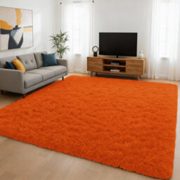 Aspire Homeware Non Slip Rust Shaggy Rug Soft Fluffy Washable, Living Room And Dining Room Rug, (L)230Cm X (W)160Cm - thumbnail 6