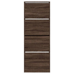 Walplus Shoe Cabinet Brown Oak 60X21X163.5 Cm Engineered Wood - thumbnail 5