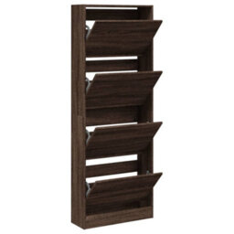 Walplus Shoe Cabinet Brown Oak 60X21X163.5 Cm Engineered Wood - thumbnail 2