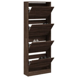 Walplus Shoe Cabinet Brown Oak 60X21X163.5 Cm Engineered Wood - thumbnail 1