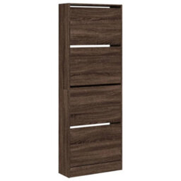 Walplus Shoe Cabinet Brown Oak 60X21X163.5 Cm Engineered Wood - thumbnail 4