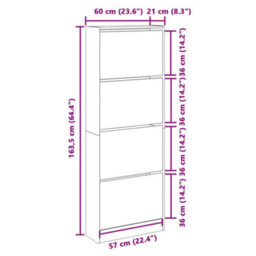Walplus Shoe Cabinet Brown Oak 60X21X163.5 Cm Engineered Wood - thumbnail 9