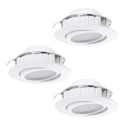 3-Pack Adjustable White Led Ceiling Downlights - 6W Round Spotlights - thumbnail 1