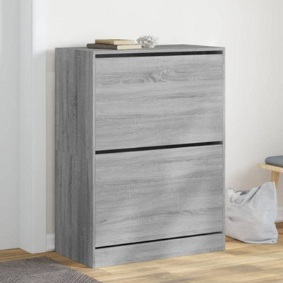 Berkfield Shoe Cabinet With 2 Flip-Drawers Grey Sonoma 80X42X108 Cm - image 1