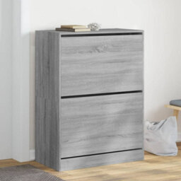 Berkfield Shoe Cabinet With 2 Flip-Drawers Grey Sonoma 80X42X108 Cm