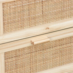 Sweeek - 3-Drawer Chest With Cane And Wooden Effect Natural 80X40X80 Cm - Camargue - thumbnail 4