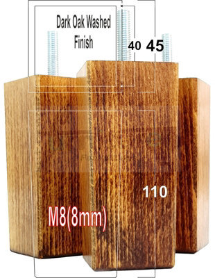 L&F 4X Replacement Furniture Legs Solid Wood 110mm High Sofas Chairs Settee Cabinets Legs M8 Tsp2055 - image 1