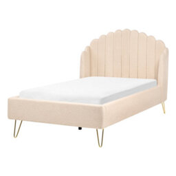 Beliani Bed Boucle Ambillou 120 X 200 Cm (Eu Small Double) Beige - thumbnail 4