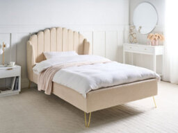 Beliani Bed Boucle Ambillou 120 X 200 Cm (Eu Small Double) Beige - thumbnail 2