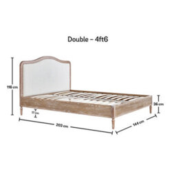 Lille Oak Upholstered Bed - Double Bed Frame Only - thumbnail 3