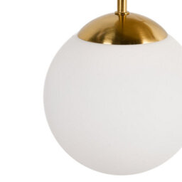 Beliani Brass 3-Light Ceiling Lamp With Frosted Glass Ball Shades, Modern Minimalist Ceiling Light - thumbnail 5
