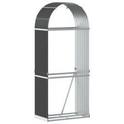 Walplus Log Holder Anthracite 80X45X190 Cm Galvanised Steel - thumbnail 2