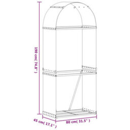 Walplus Log Holder Anthracite 80X45X190 Cm Galvanised Steel - thumbnail 9