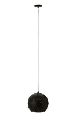 Orsina Extra Small Geometric Pendant Light, Matte Black Steel Shade With Copper Finish Interior - image 1