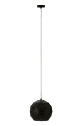 Orsina Extra Small Geometric Pendant Light, Matte Black Steel Shade With Copper Finish Interior - thumbnail 1
