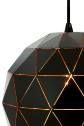 Orsina Extra Small Geometric Pendant Light, Matte Black Steel Shade With Copper Finish Interior - thumbnail 4