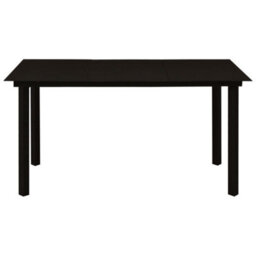 Berkfield 5 Piece Garden Dining Set Cotton Rope And Steel Black - thumbnail 4