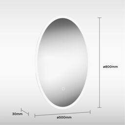 Sensio Aurora Silver Effect Oval Wall-Mounted Bathroom Illuminated Modern Illuminated Mirror (H)80Cm (W)50Cm - thumbnail 4