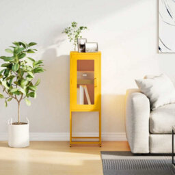 Berkfield Sideboard Mustard Yellow 36X39X107 Cm Cold-Rolled Steel - thumbnail 4