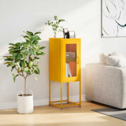 Berkfield Sideboard Mustard Yellow 36X39X107 Cm Cold-Rolled Steel - thumbnail 3