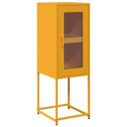 Berkfield Sideboard Mustard Yellow 36X39X107 Cm Cold-Rolled Steel - thumbnail 2
