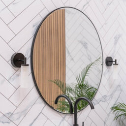 Valuelights Canya Matte Black Ip44 Bathroom Frosted Reeded Glass Wall Light With Led Bulb - thumbnail 4