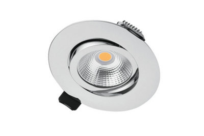 Luminosa Lighting Luminosa Ultra Slim Tiltable Downlight 65mm Cutout 6.5W 670Lm 103Lm/w 4000K 36 Beam Dimmable Polished Chrome