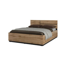 Arte Kross European King Bed Frame In Rustic Oak Wotan - 160X200Cm Stylish Sleep Space With Customisable Headboard