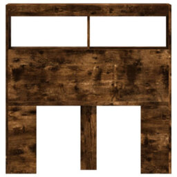Berkfield Headboard Cabinet With Led Smoked Oak 100X17X102 Cm - thumbnail 6