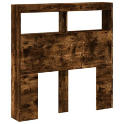 Berkfield Headboard Cabinet With Led Smoked Oak 100X17X102 Cm - thumbnail 3