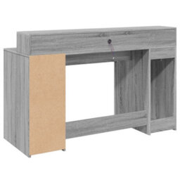 Berkfield Desk With Led Lights Grey Sonoma 140X55X91 Cm Engineered Wood - thumbnail 8