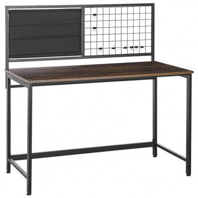 Beliani Office Desk With Memo Board Vince 118 Cm 60 Cm Black - image 1