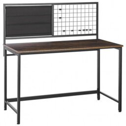 Beliani Office Desk With Memo Board Vince Black 118 Cm 60 Cm - thumbnail 1