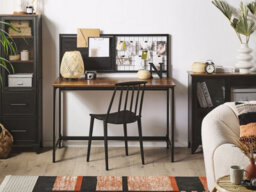 Beliani Office Desk With Memo Board Vince Black 118 Cm 60 Cm - thumbnail 2