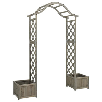 Walplus Garden Pergola With Planter Grey Solid Firwood - image 1