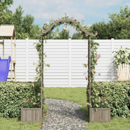 Walplus Garden Pergola With Planter Grey Solid Firwood - thumbnail 2