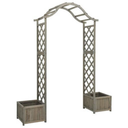 Walplus Garden Pergola With Planter Grey Solid Firwood