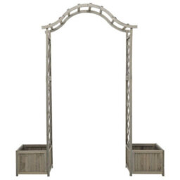 Walplus Garden Pergola With Planter Grey Solid Firwood - thumbnail 3