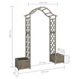 Walplus Garden Pergola With Planter Grey Solid Firwood - thumbnail 7