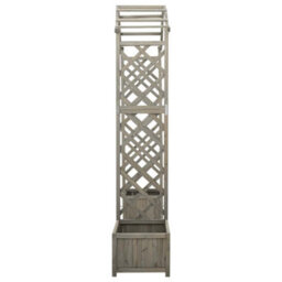 Walplus Garden Pergola With Planter Grey Solid Firwood - thumbnail 4