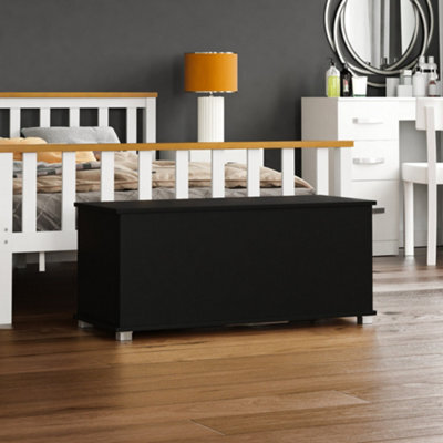 Lassic Vida Designs Leon Storage Ottoman Black Storage Bench Chest Bedroom Living Room  - image 1