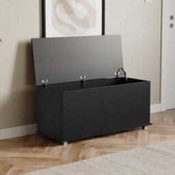 Lassic Vida Designs Leon Storage Ottoman Black Storage Bench Chest Bedroom Living Room  - thumbnail 8