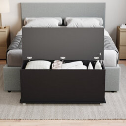 Lassic Vida Designs Leon Storage Ottoman Black Storage Bench Chest Bedroom Living Room  - thumbnail 4