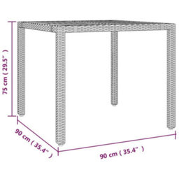 Berkfield Garden Table With Wooden Top Black Poly Rattan&solid Wood Acacia - thumbnail 6