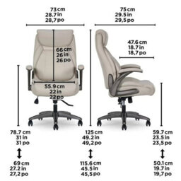 Xample La-Z-Boy Air Lumbar Manager's Office Chair With Flip Up Arms,air Ergonomic Support,comfortcore Plus Seat,adjustable Height & Tilt - thumbnail 7
