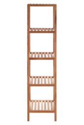Orsina Arla 5 Tier Walnut Wood Bathroom Shelf Unit - thumbnail 1