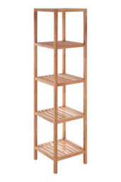 Orsina Arla 5 Tier Walnut Wood Bathroom Shelf Unit - thumbnail 2