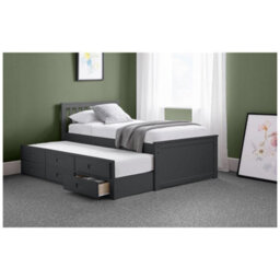 Ashfield Premier Anthracite Day Bed Single 3Ft (90Cm) + Pull Out Bed (Guest Bed) - thumbnail 1