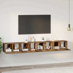 Berkfield Tv Cabinet Wall-Mounted 4 Pcs Old Wood Engineered Wood - thumbnail 1